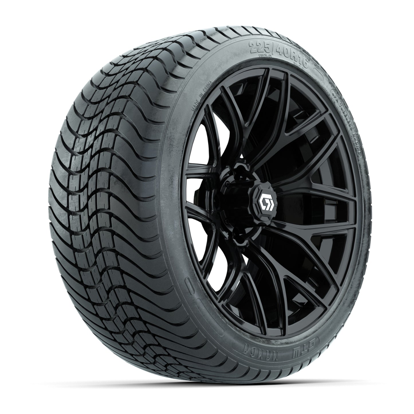 GTW® Monaco Gloss Black 16" Wheels with 225/40-R16 Mamba Street Tires - Full Set