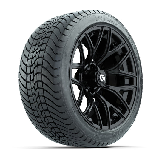 GTW® Monaco Gloss Black 16" Wheels with 225/40-R16 Mamba Street Tires - Full Set