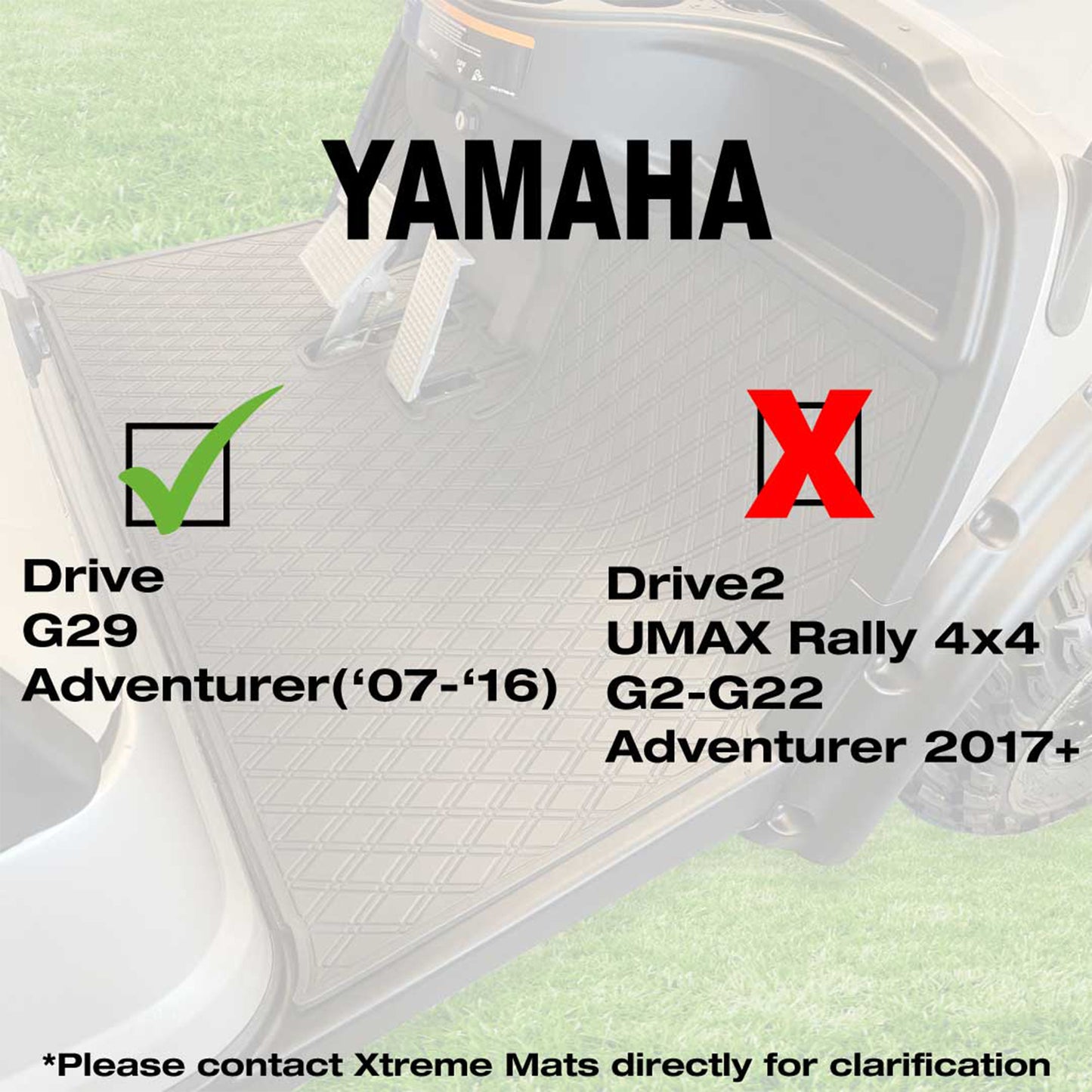 Xtreme Mats Golf Cart Floor Mat | Yamaha G29 / Drive — Black/Green