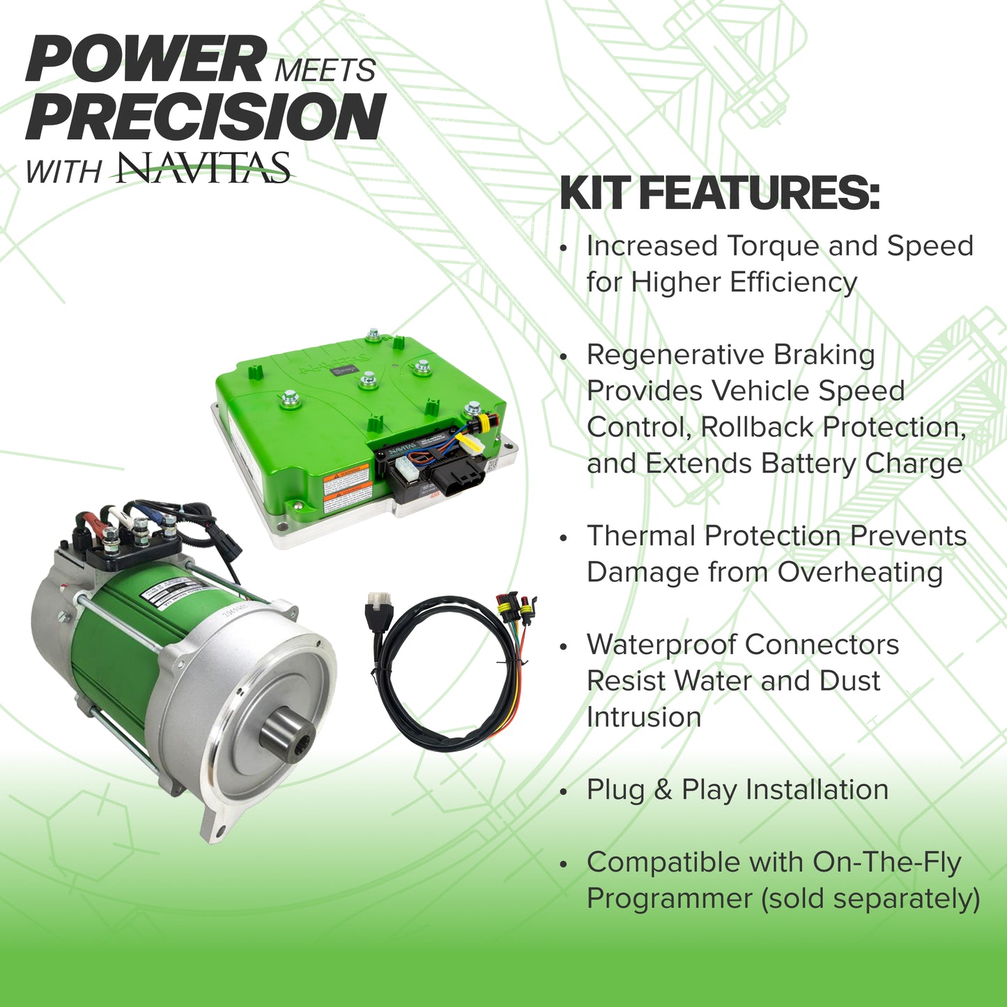 Navitas 600-Amp 4KW DC to AC Conversion Kit for Yamaha G22 / G29 / Drive2 – Bluetooth + OTF Programmer