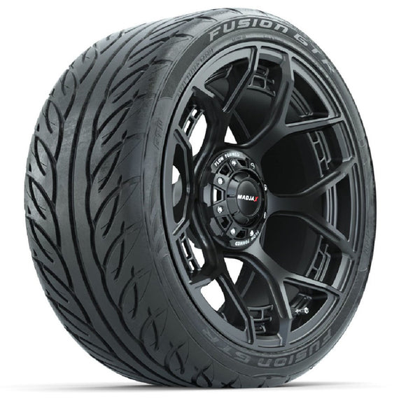 Set of (4) 15 inch MadJax Flow Form Evolution Matte Black Wheels with GTW Fusion GTR Street Tires
