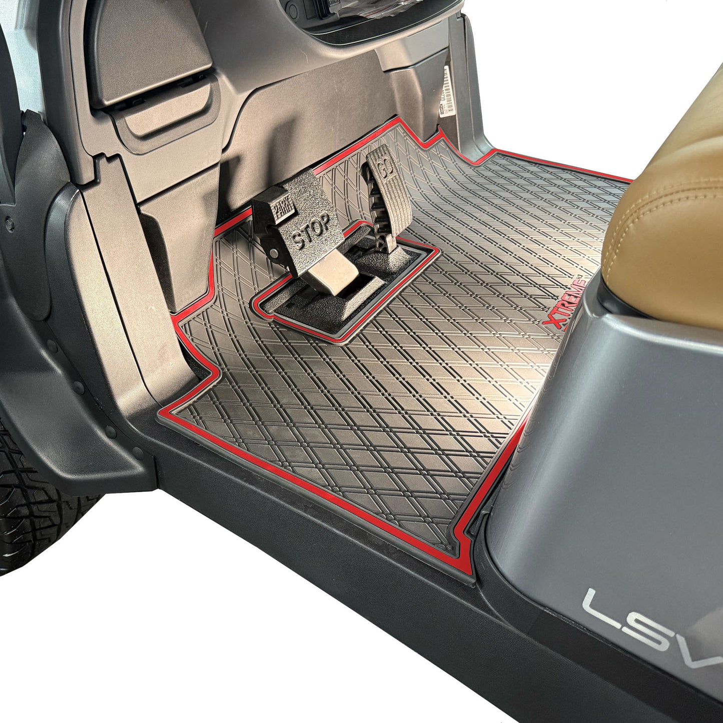 Xtreme Mats Club Car Onward & Tempo Floor Mat | Full Coverage Black & Red | 2026-Up