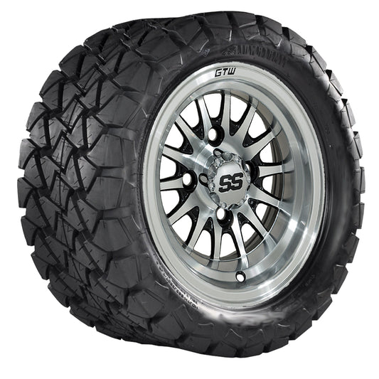 GTW Medusa Black and Machined Wheels with 22in Timberwolf Tires - 10 Inch