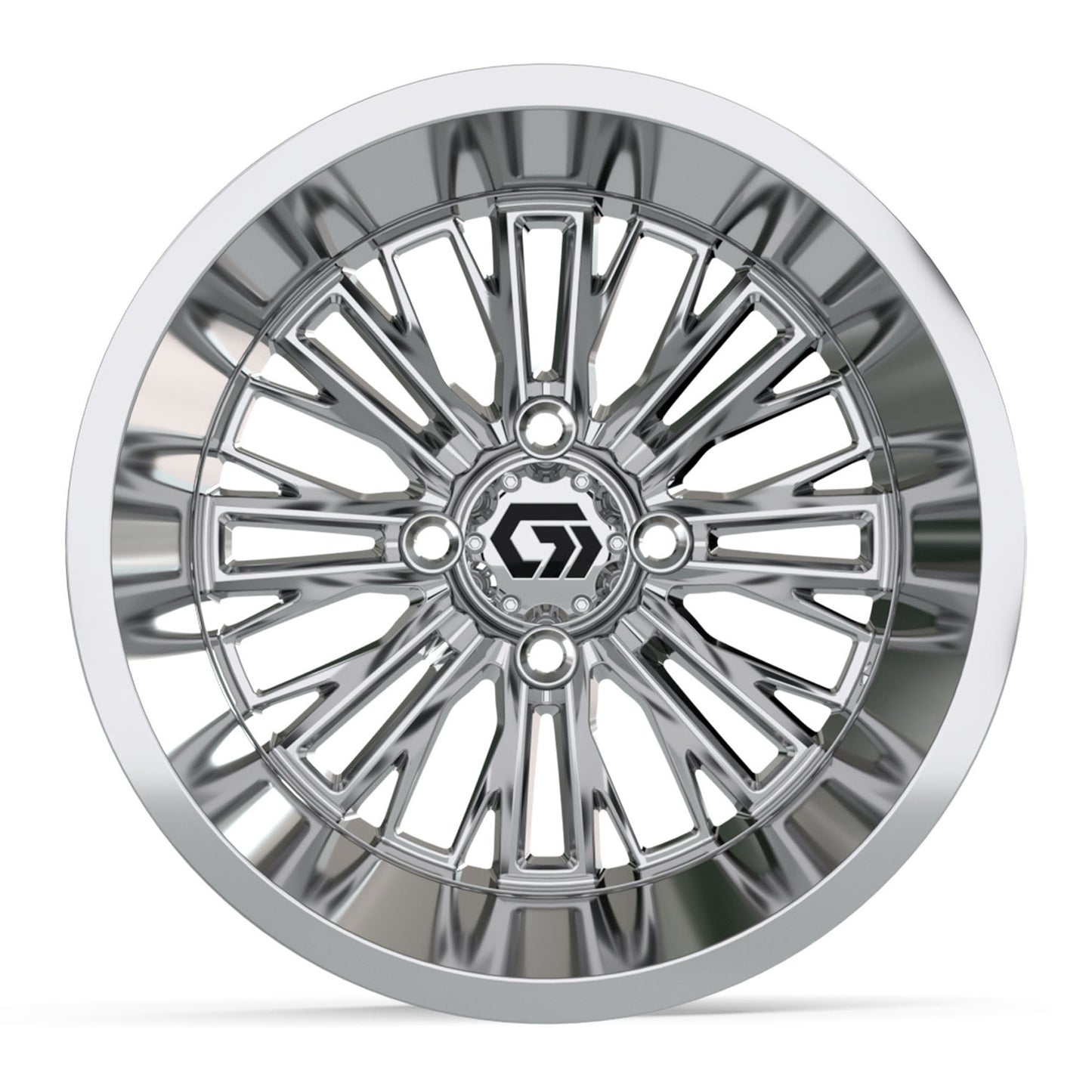GTW® Viper Chrome 14" Golf Cart Wheel - Single | Deep Dish