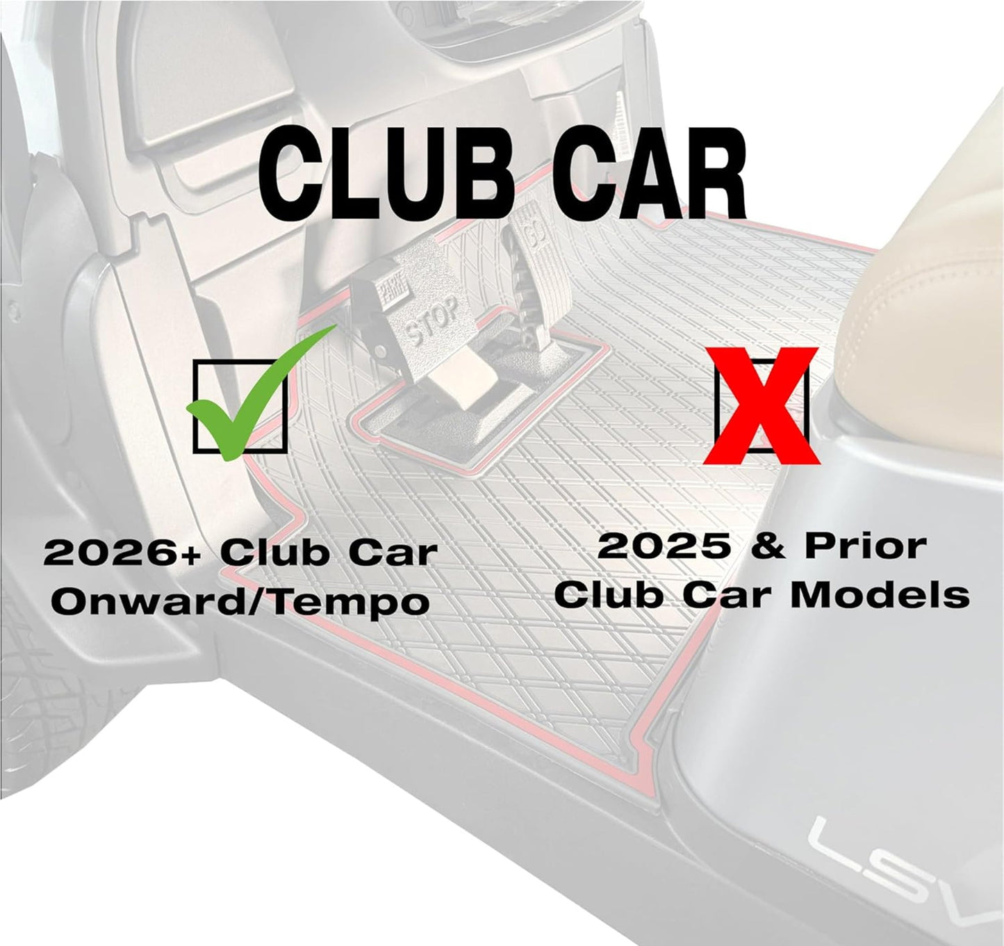 Xtreme Mats Club Car Onward & Tempo Floor Mat | Full Coverage Black & Red | 2026-Up