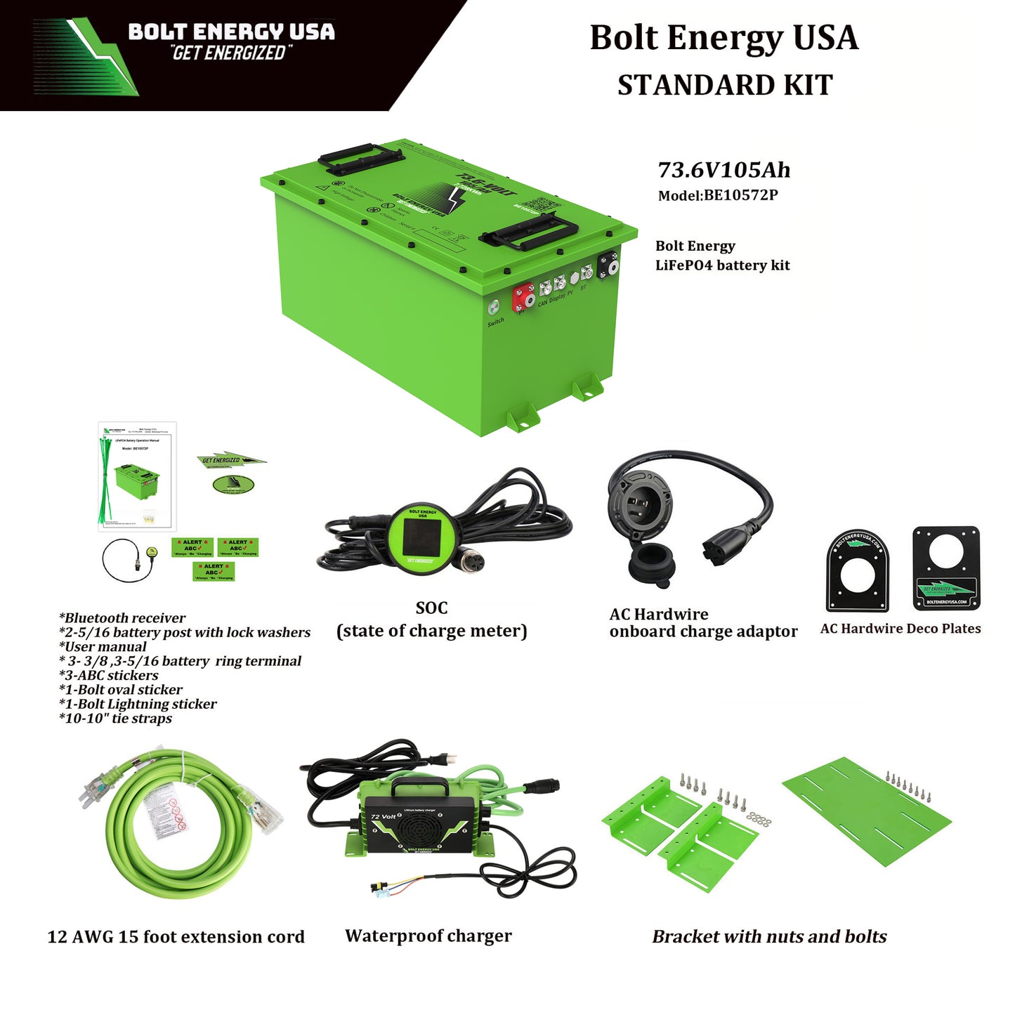 Moke USA Bolt Lithium 74v 105ah Bundle 12 Year Warranty