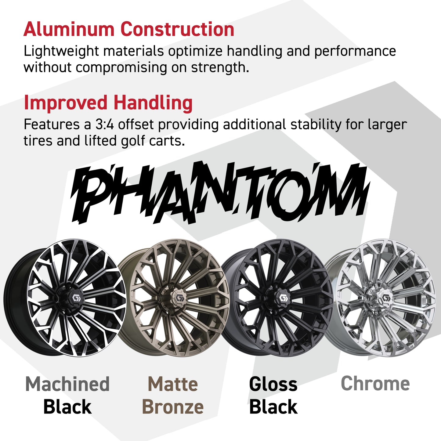 GTW® Phantom Matte Bronze 16" Golf Cart Wheel - Single