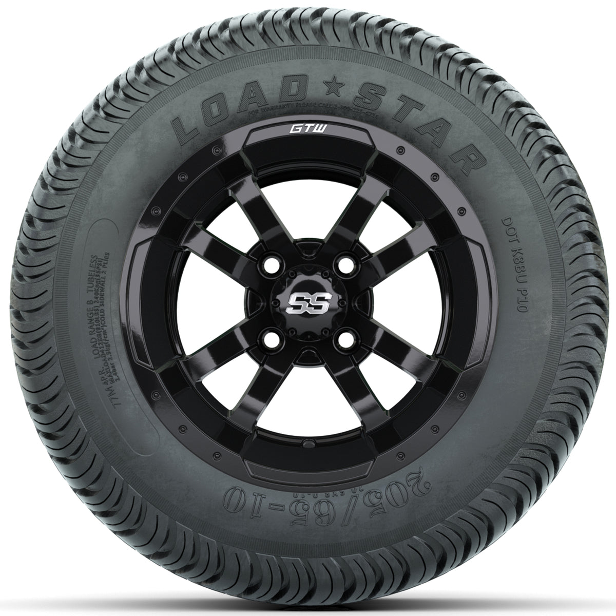 Set of (4) 10" GTW Storm Trooper Wheels with 205/65-10 Kenda Load Star Tires