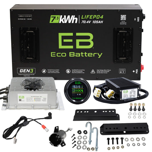 Eco Battery 70V 105Ah LifePo4 Lithium Golf Cart Battery Kit for Club Car Precedent / Tempo / Onward Gen 3 10 Year Warranty