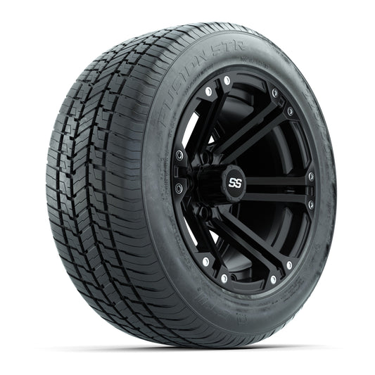 GTW® Specter Matte Black 14" Wheels with 255/50-R14 Fusion STR DOT Approved Street Tires - Full Set