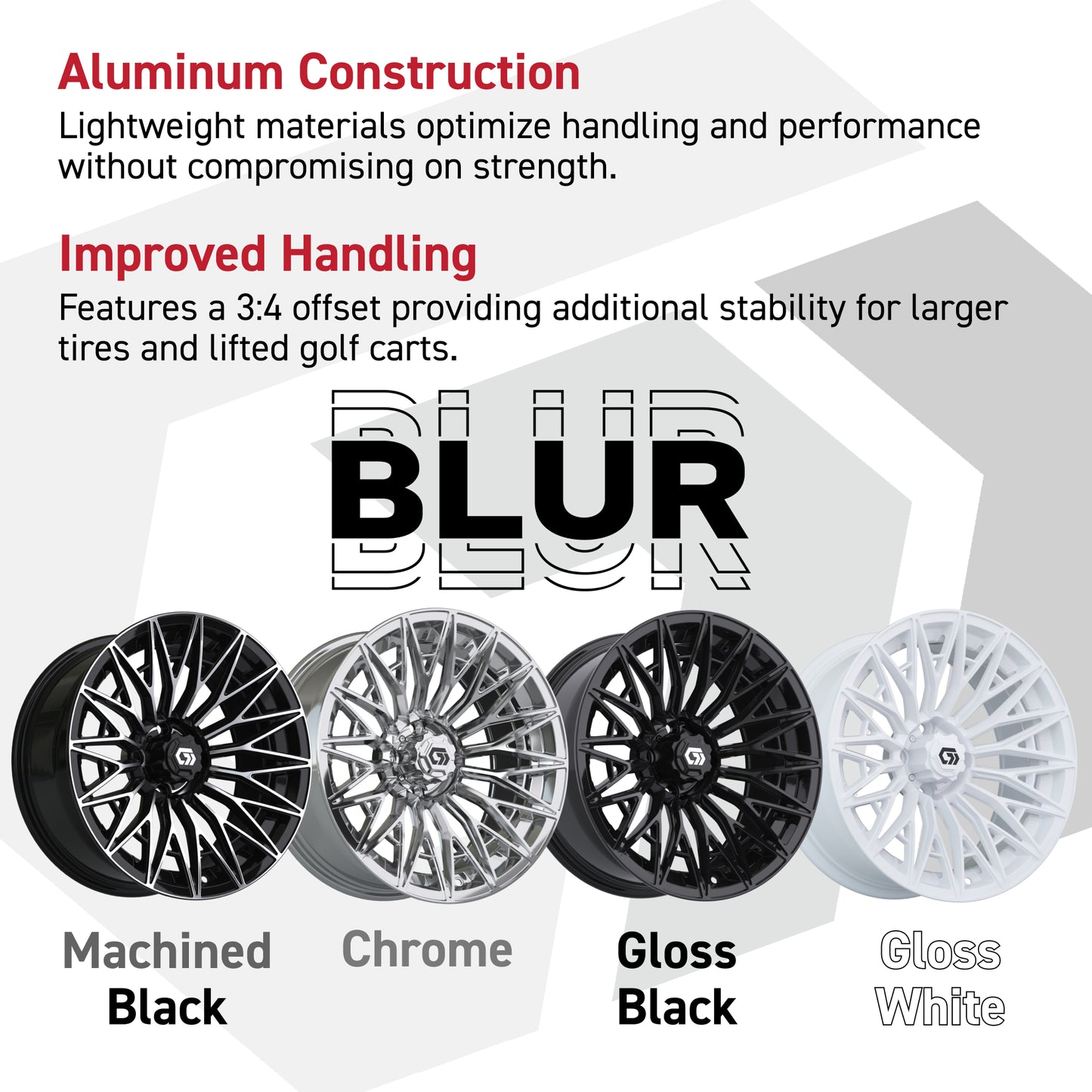 GTW® Blur Chrome 16" Golf Cart Wheel - Single