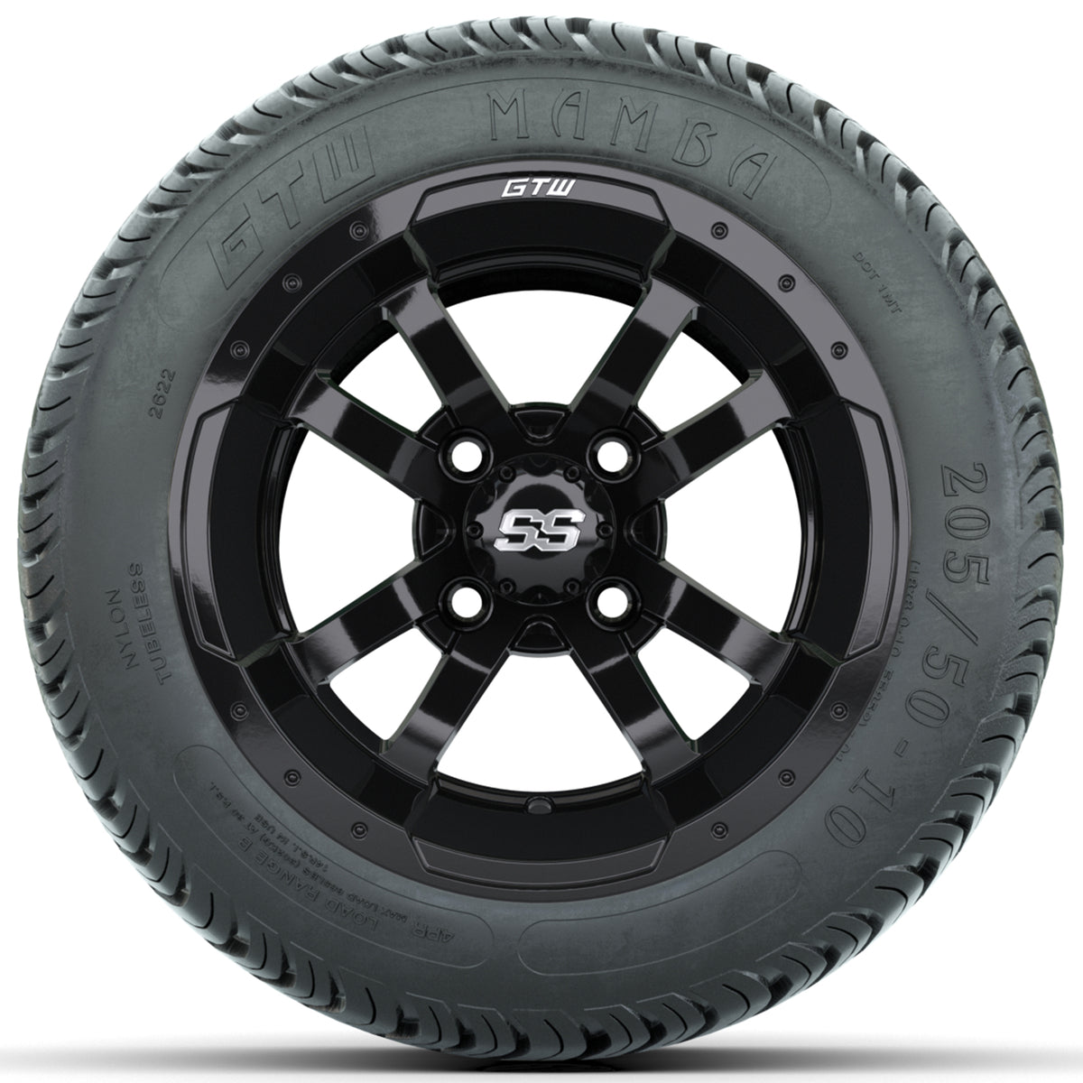 Set of (4) 10" GTW Storm Trooper Wheels with 205/50-10 Mamba Street Tires