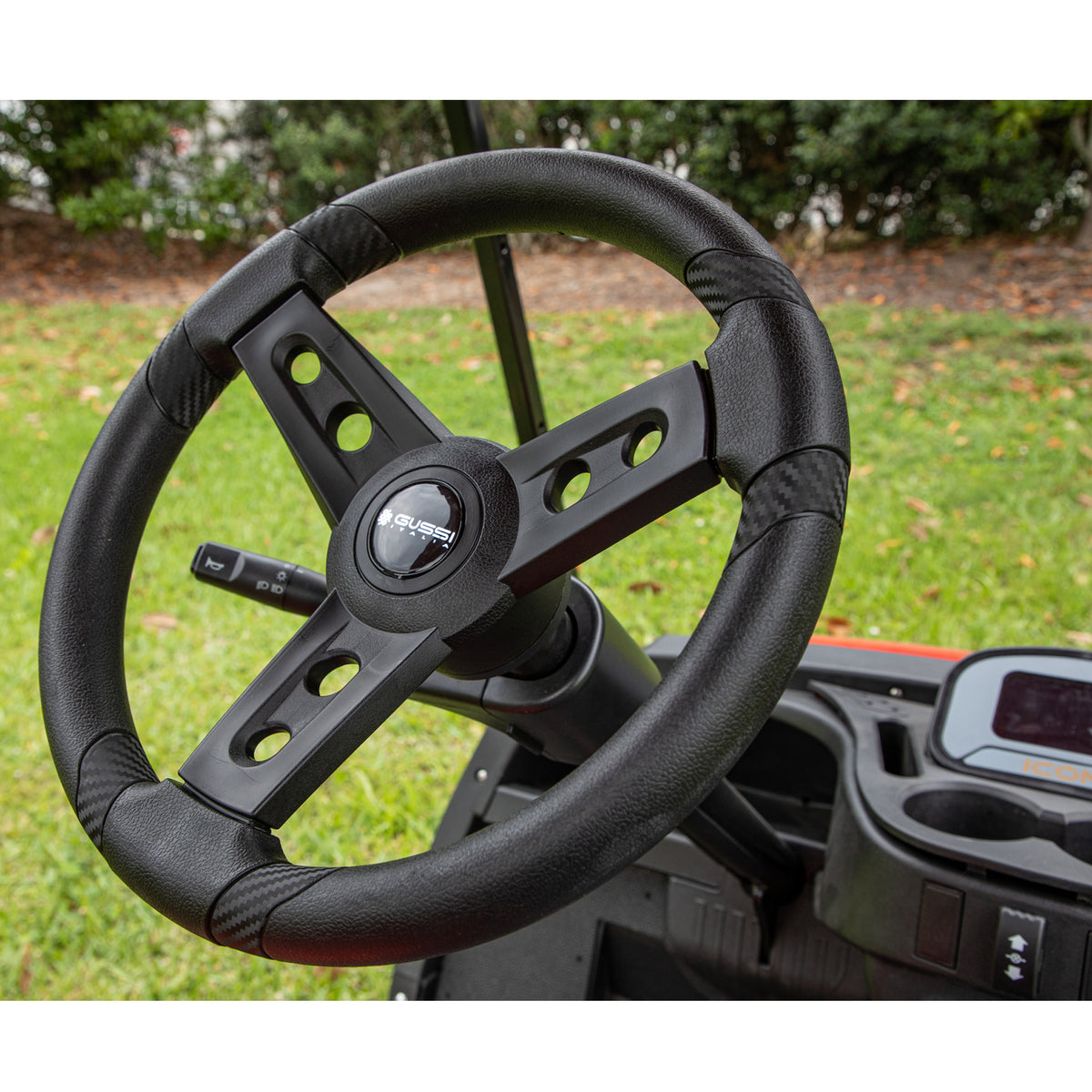 Gussi ItaliaÂ® Lugana Black Steering Wheel Fits All ICON & Advanced EV Models