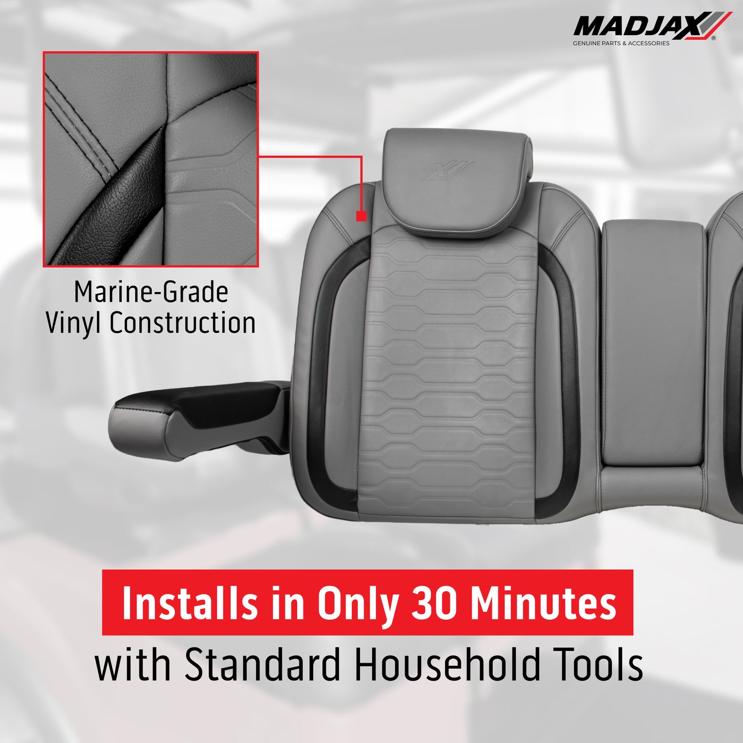 MadJax Smoke Commander Front Seat Cushions | Club Car Precedent, Tempo & Onward