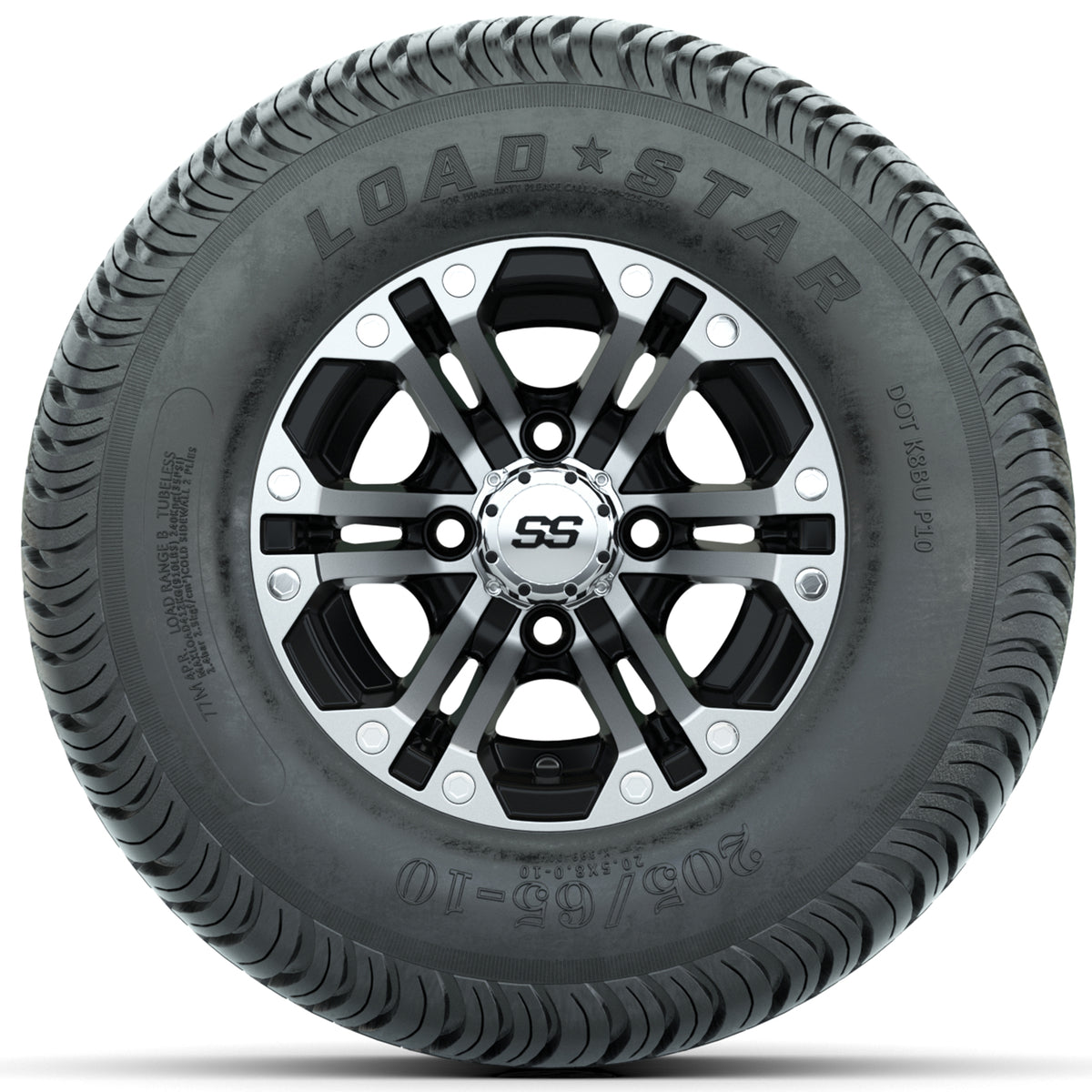 Set of (4) 10" GTW Specter Wheels with 205/65-10 Kenda Load Star Tires