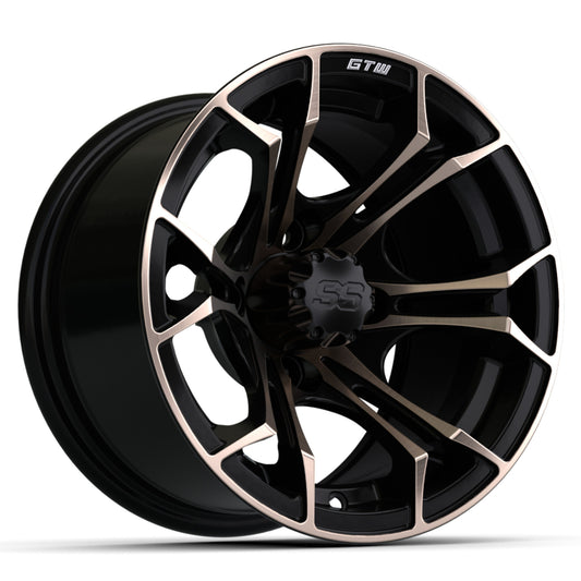 SPYDER WHEEL,12X7 MATTE BLK/BRONZE W/SS CAP