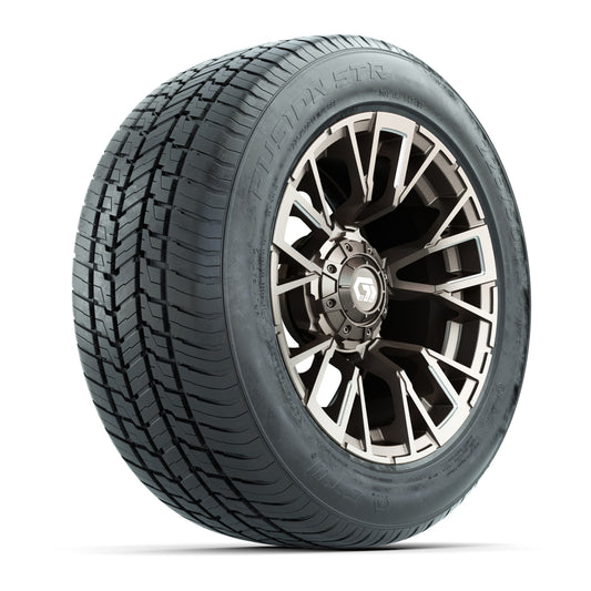 GTW Vandal Satin Bronze/Machined 14" Wheel & 225/50-R14 Fusion STR Street Tire Package