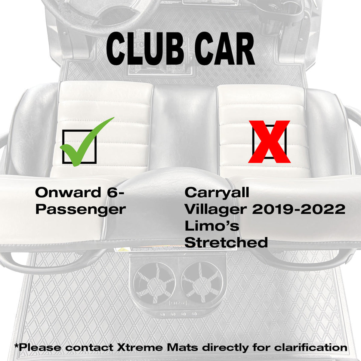 Xtreme Mats Club Car Onward Floor Mat | Full Coverage Black & Gray | 2004-Up
