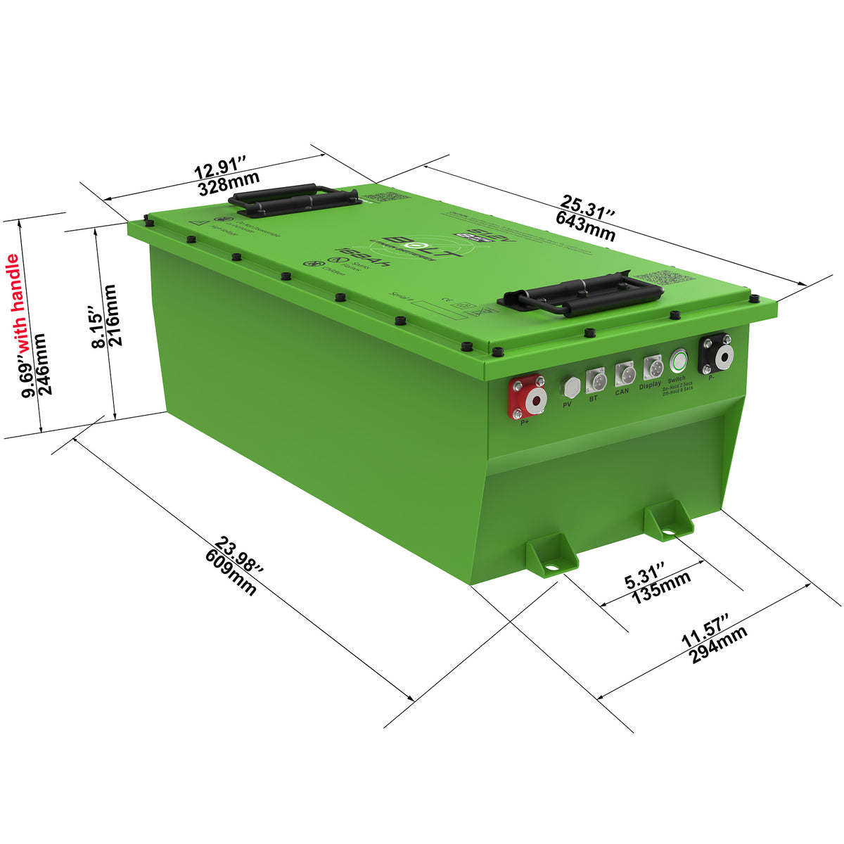 Bolt Energy 51.2V 168Ah Heated Lithium Battery Kit for Club Car Precedent, DS, Tempo, Onward