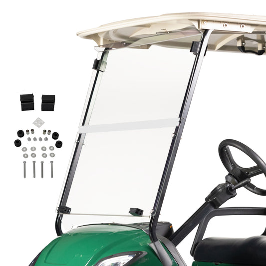 Clear Yamaha Folding Windshield 3/16" Thick Acrylic With Factory Tops (Models G29/Drive)