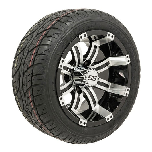 GTW Tempest Machined Black Wheels 205 30 12 Fusion Street Tires - 12 Inch