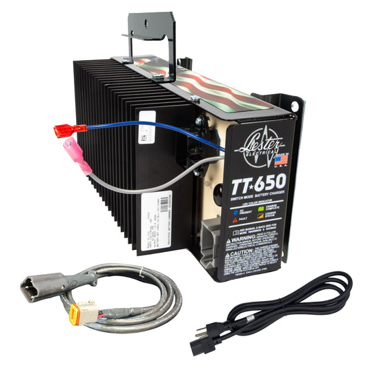 Lester TT-650W 48V Battery Charger with 3-Pin Cord for Yamaha G29/Drive & Drive2
