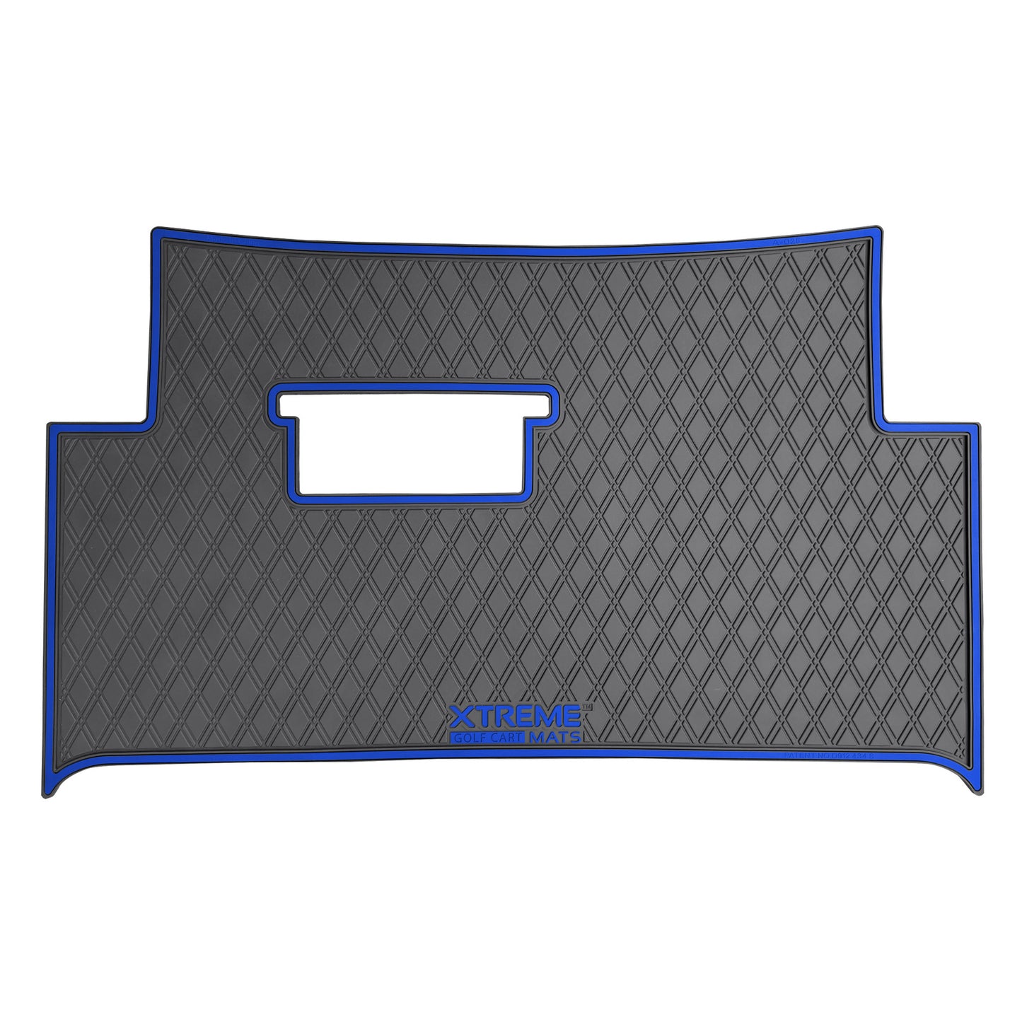 Xtreme Mats Full Coverage Golf Cart Floor Mat – Atlas | Black & Blue Trim