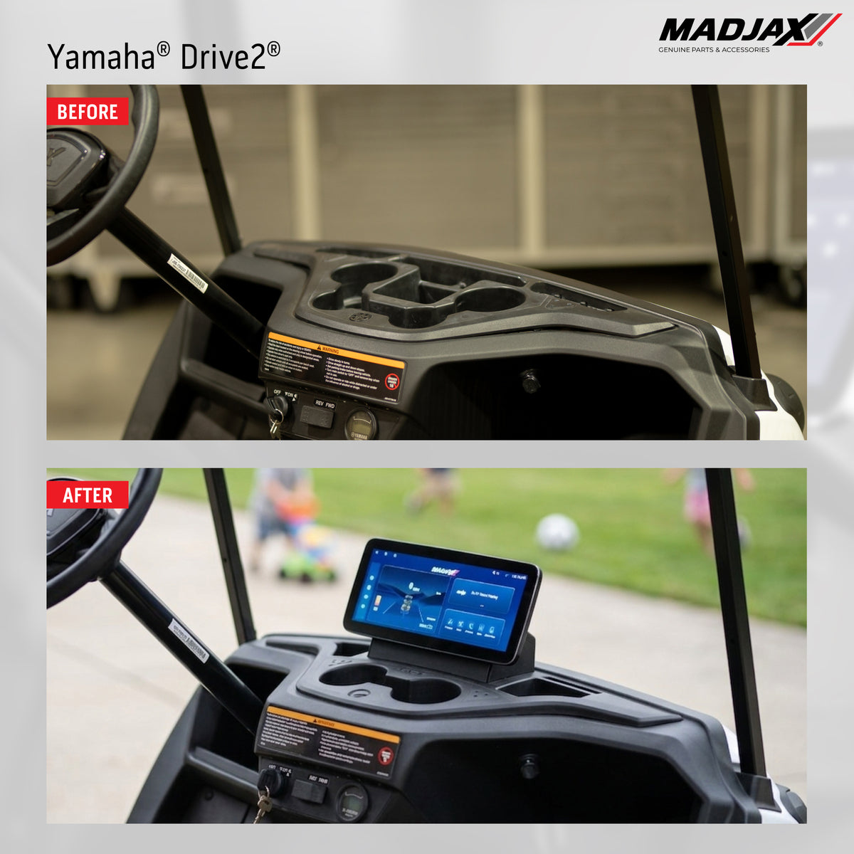 MadJax® Kinect™ Display Screen Kit for A/C motor Yamaha Drive2 with OEM Lithium Battery Setup