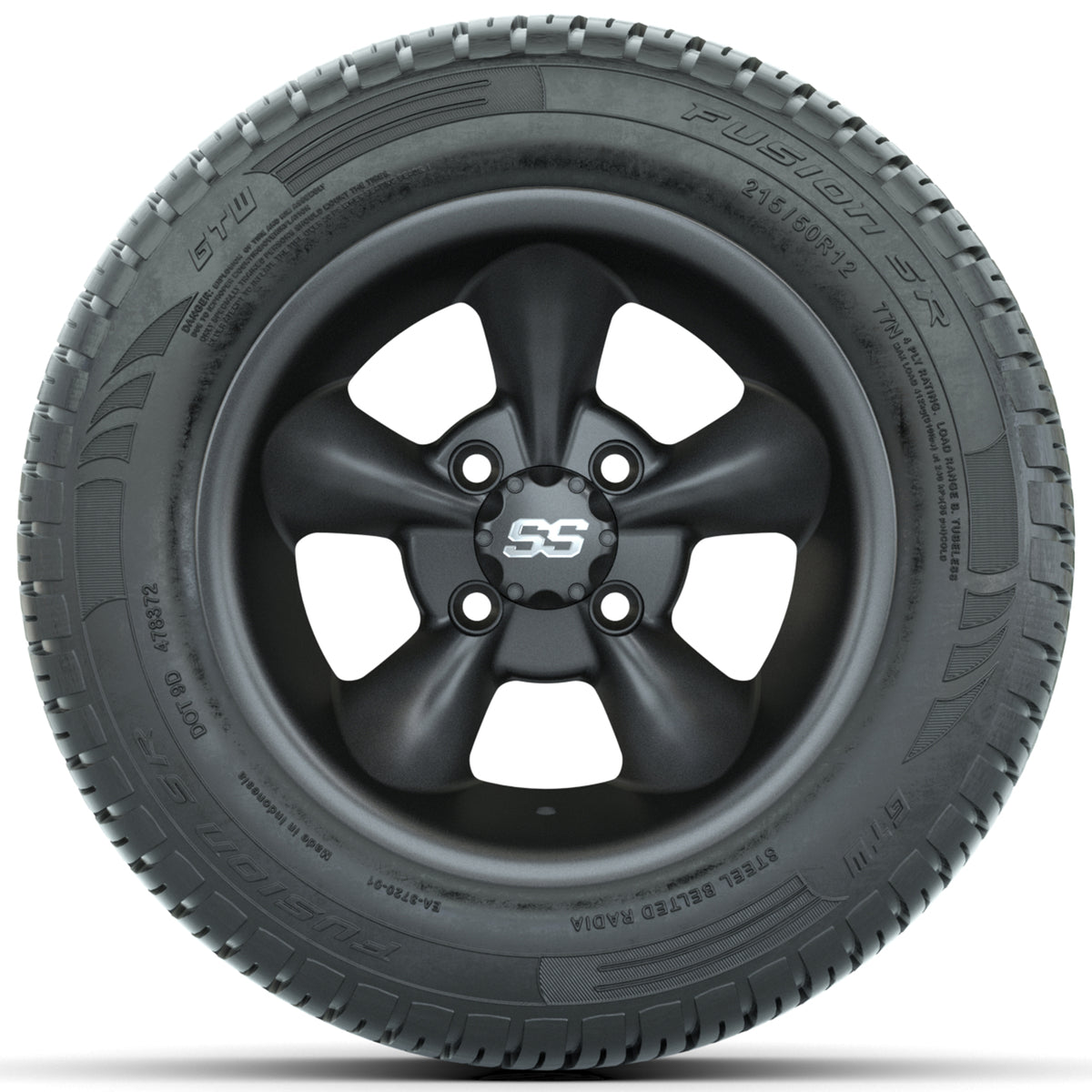 Set of (4) 12" GTW Godfather Wheels with 215/50-R12 Fusion S/R Street Tires