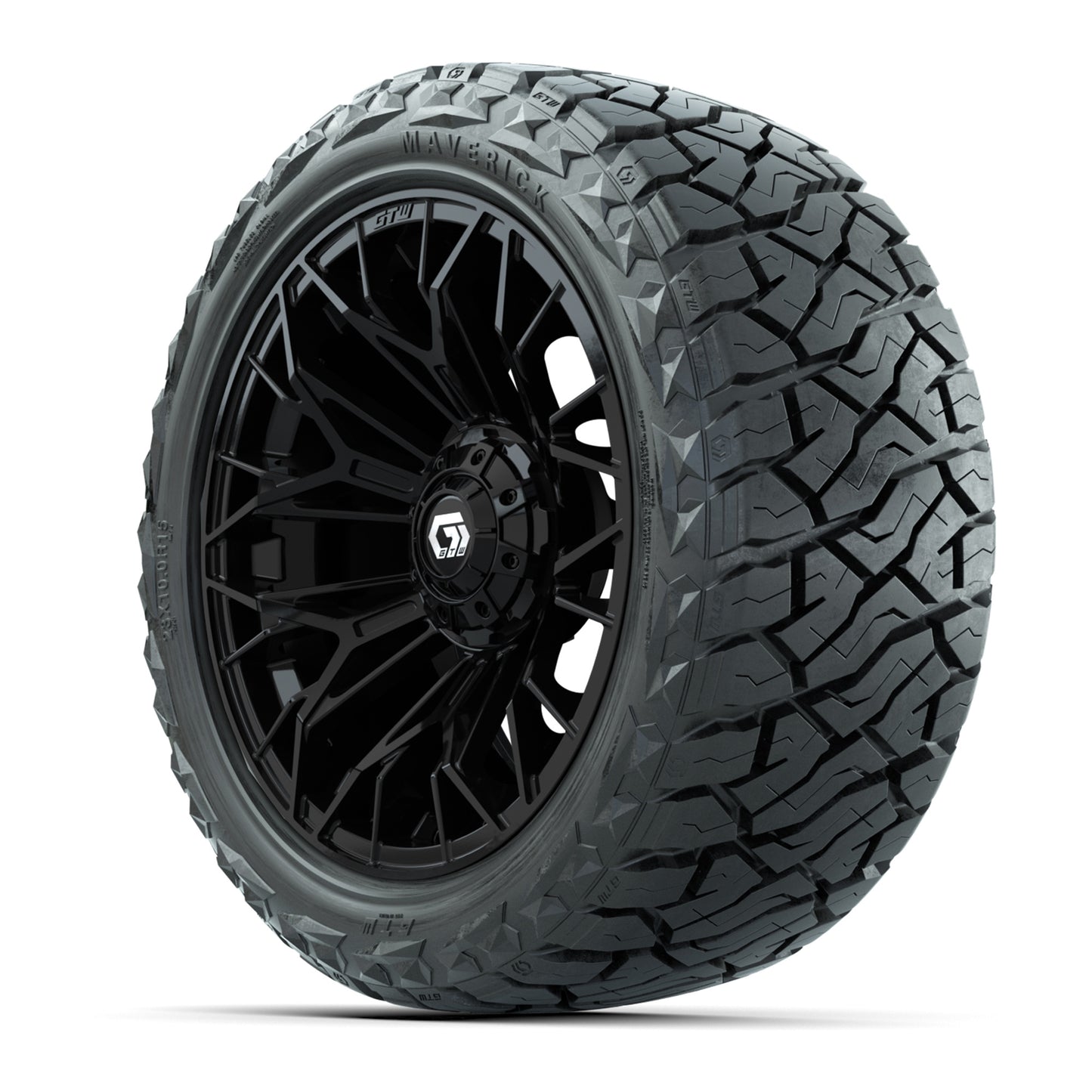 GTW Stellar Matte Black 15" Wheels & 23x10.00-R15 Maverick All-Terrain Tires – Set of 4