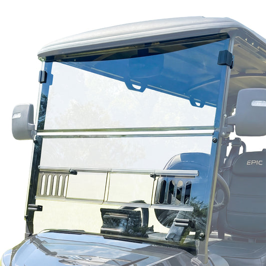 RedDot Clear Vented Folding Windshield for Epic E40FX Golf Cart (4-Forward Facing Seats)