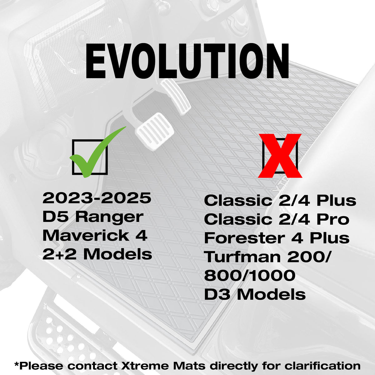 XTREME MATS EVOLUTION D5 & MAVERICK w/ 4 Forward Seats Set 2 FRONT AND REAR -Choose Color