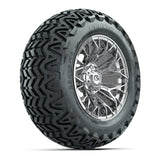 Set of (4) 14 in GTW® Stellar Chrome Wheels with 23x10-14 Predator All-Terrain Tires