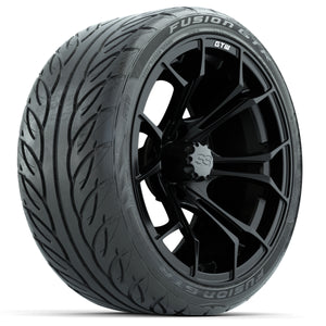 GTW Spyder Matte Black 15 inch Wheels with 215/40-R15 Fusion GTR Street Tires Full Set