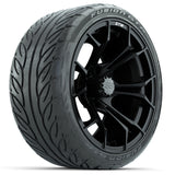 GTW Spyder Matte Black 15 inch Wheels with 215/40-R15 Fusion GTR Street Tires Full Set