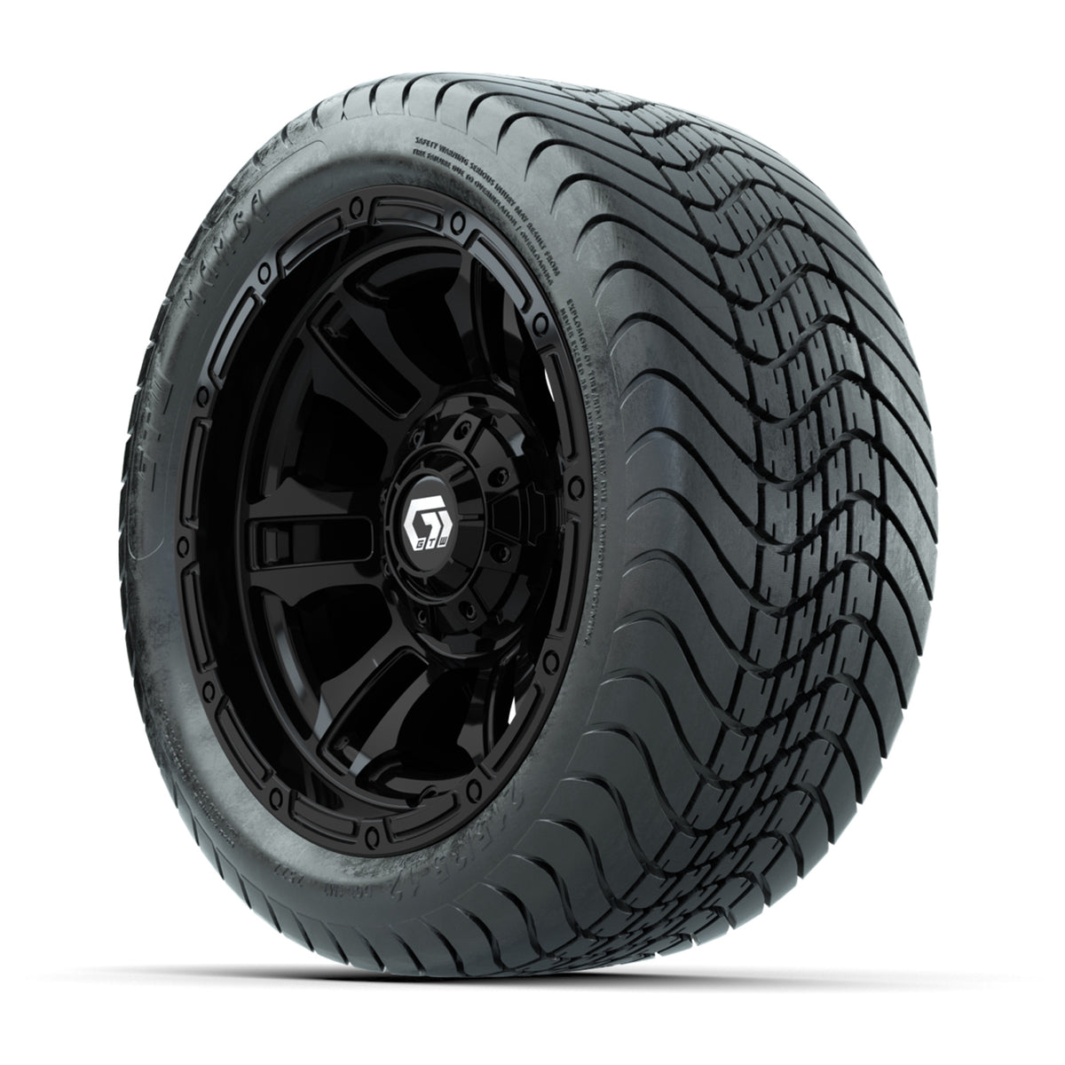 GTW® Shogun Gloss Black 12 in Wheels with 215/35-12 Mamba Street Tires Full Set
