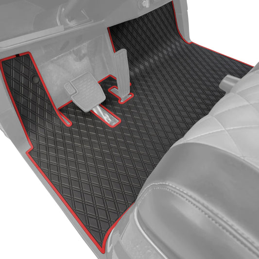 Xtreme Mats Full-Coverage Golf Cart Floor Mat | Yamaha Drive2 QuieTech EFI (2017+) / UMAX Rally – Black/Red