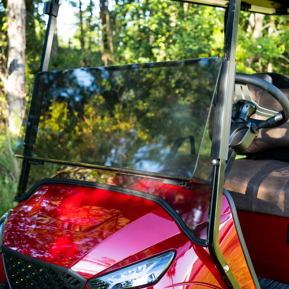 EZGO TXT MadJax Storm Body Kit Clear Folding Windshield | 1/4" Acrylic | 1" Strut | Made in USA