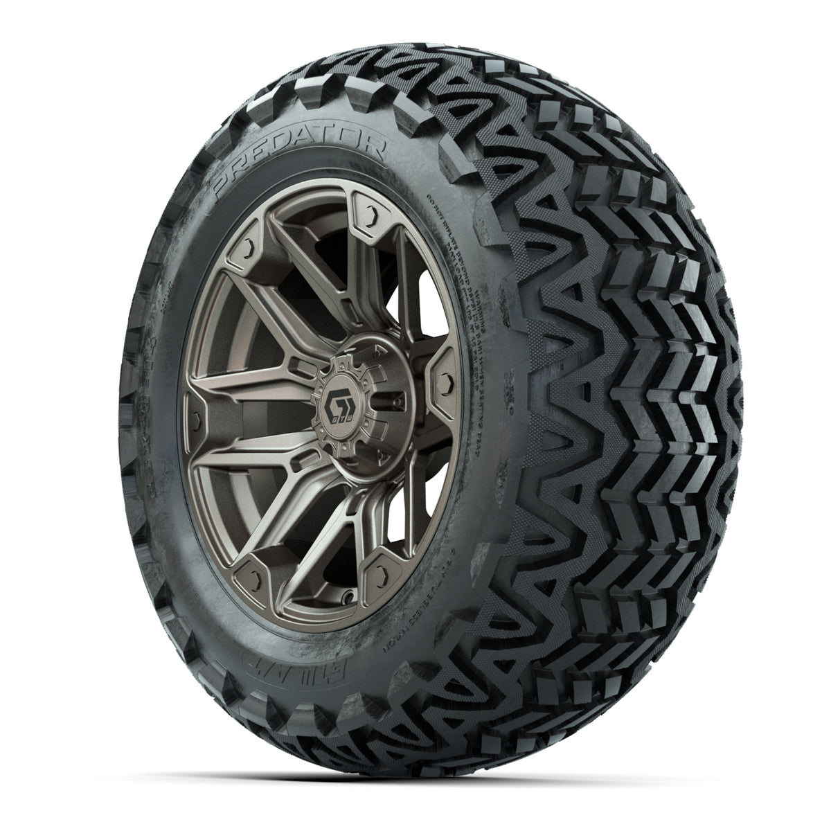GTW® Graffiti Satin Bronze 14 in Wheels with 23x10-14 Predator All-Terrain Tires Full Set