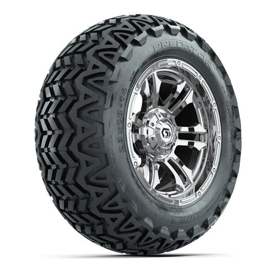 GTW® Shogun Chrome 14 in Wheels with 23x10-14 Predator All-Terrain Tires Full Set