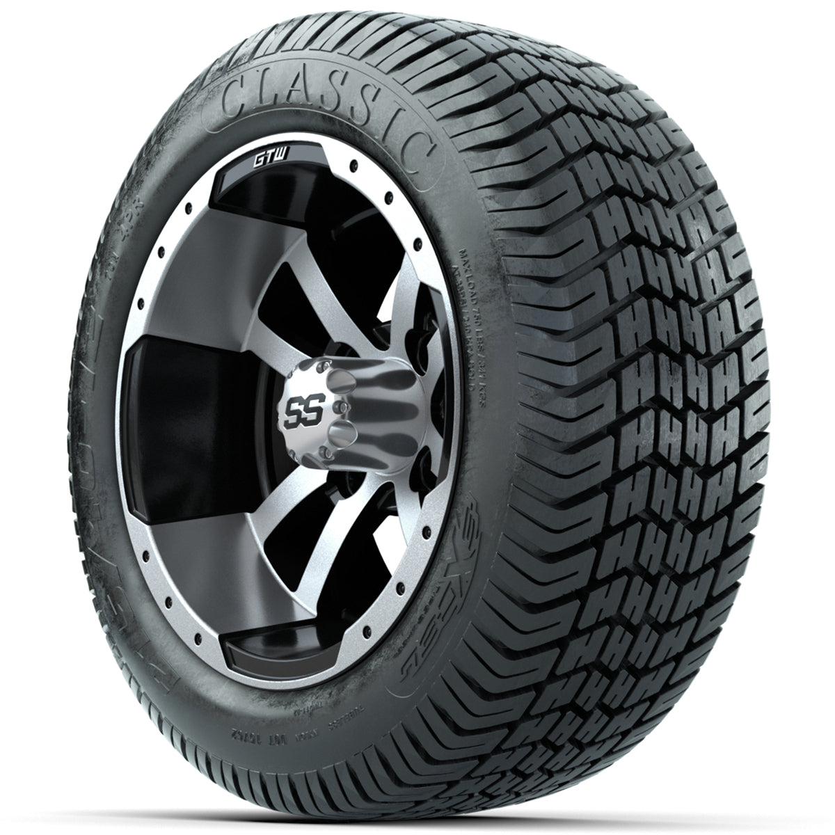 Set of (4) 12" GTW Storm Trooper Wheels with 215/40-12 Excel Classic Street Tires