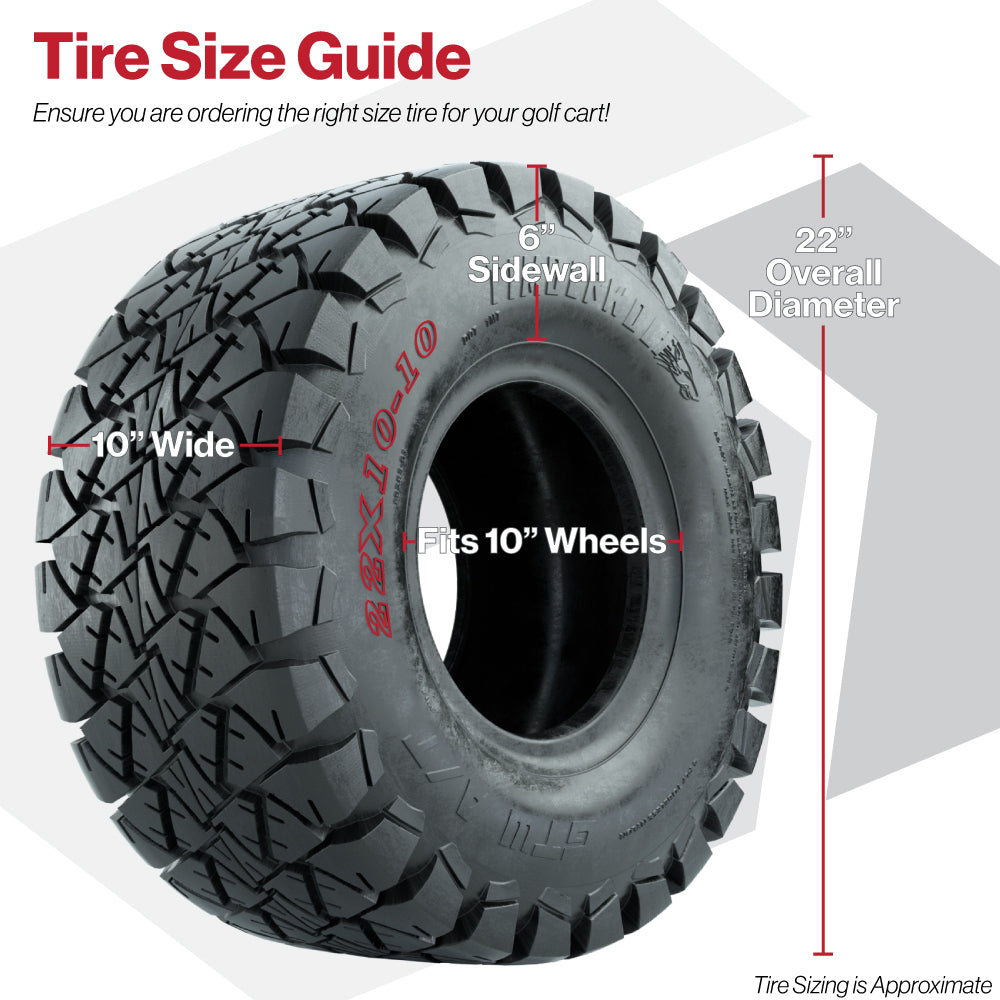 GTW Timberwolf 22x10-10 All-Terrain Golf Cart Tire (4-Ply)