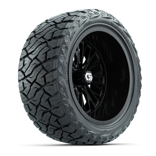 GTW Viper Gloss Black 15" Deep Dish Wheels with 23X10-R15 Maverick Steel Belted Radial All-Terrain Tires - Full Set