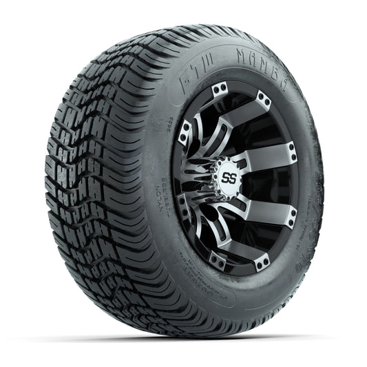 BLOWOUT Set of 4 - 10 inch Tempest Golf Cart Wheels on 205 50 10 Street Tires