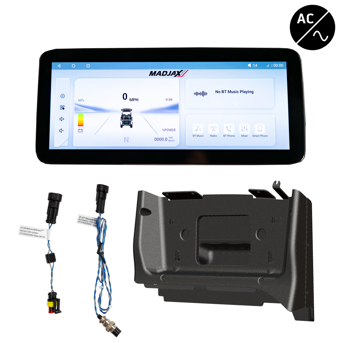 MadJax® Kinect™ Display Screen Kit for Club Car Precedent, Onward & Tempo — Bolt Battery, A/C Motor & Navitas TAC2 (2004-Up)