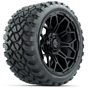 Set of (4) 15″ GTW Bravo Matte Black Wheels with 23x10-R15 Nomad All-Terrain Tires