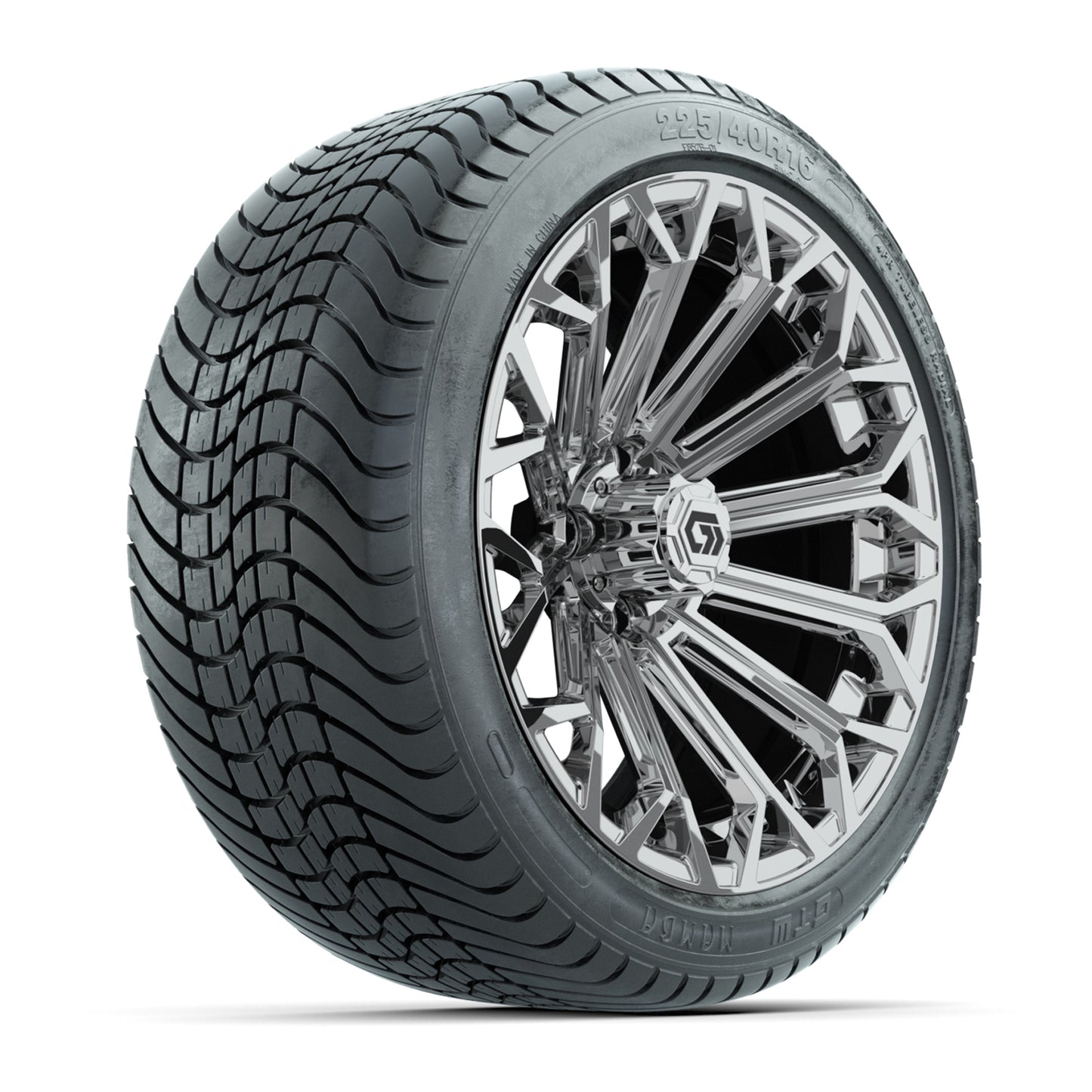 GTW® Phantom Chrome 16" Wheels with 225/40-R16 Mamba Street Tires - Full Set