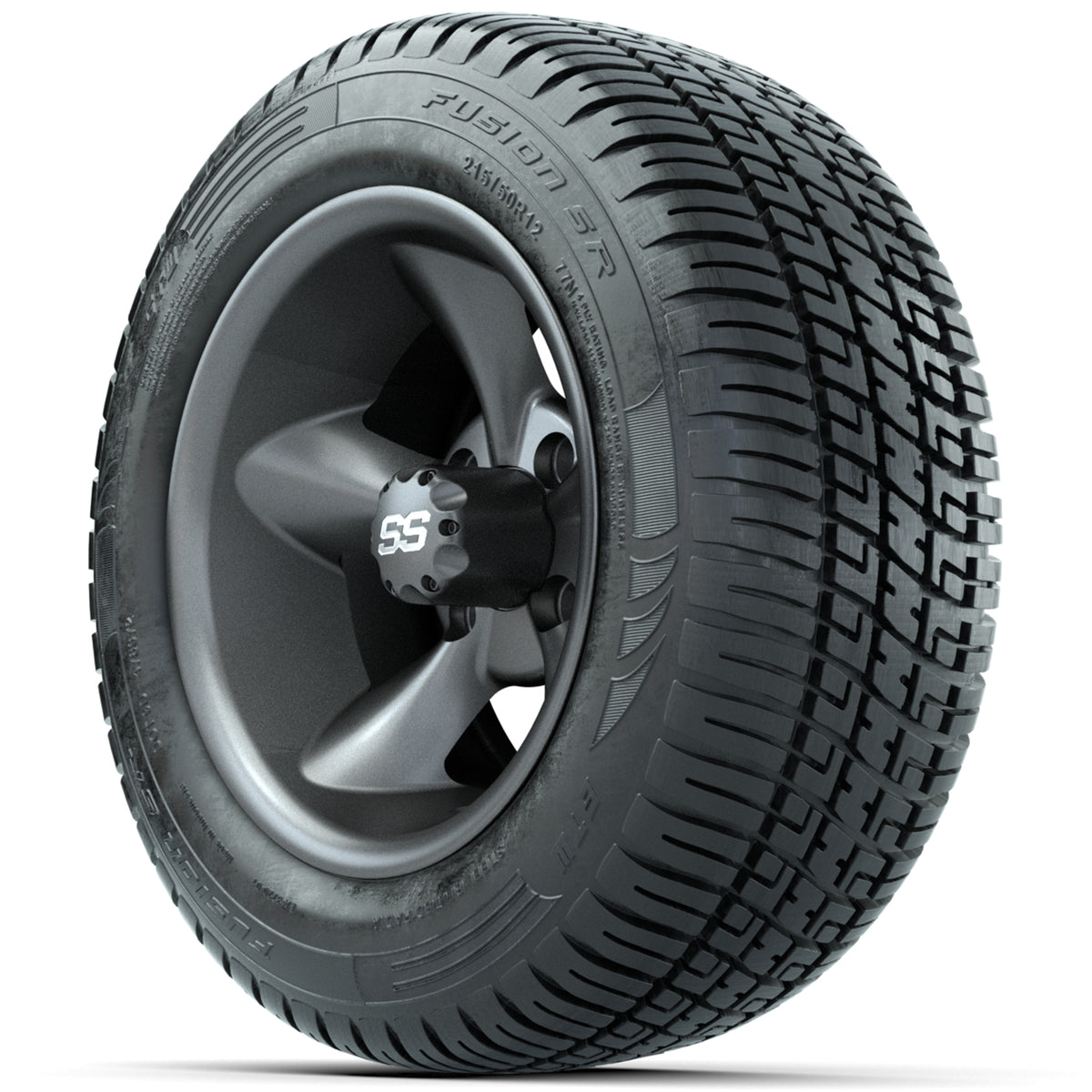 Set of (4) 12" GTW Godfather Wheels with 215/50-R12 Fusion S/R Street Tires