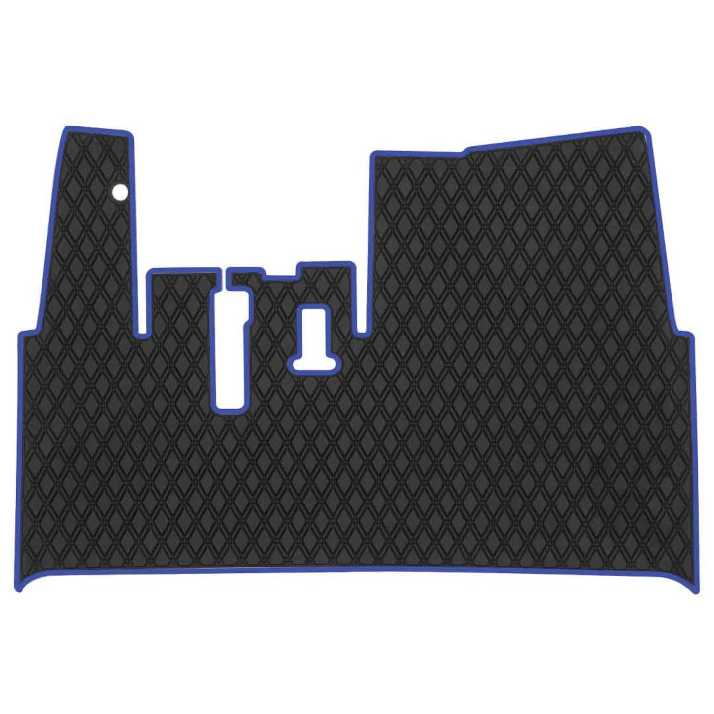 Xtreme Mats Full-Coverage Golf Cart Floor Mat | Yamaha Drive2 QuieTech EFI (2017+) / UMAX Rally – Black/Blue