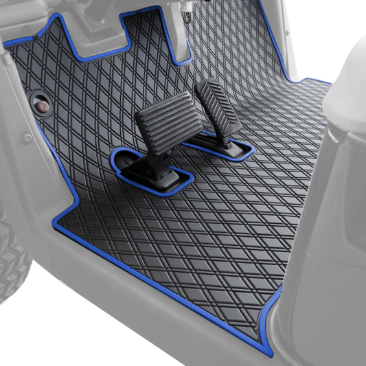 Xtreme Mats Full-Coverage Golf Cart Floor Mat | EZGO RXV 2008-2022 / 2Five / Western – Black/Blue